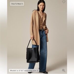 J. Crew Juliette Open front Longline Cardigan coat blazer tan Sz XS